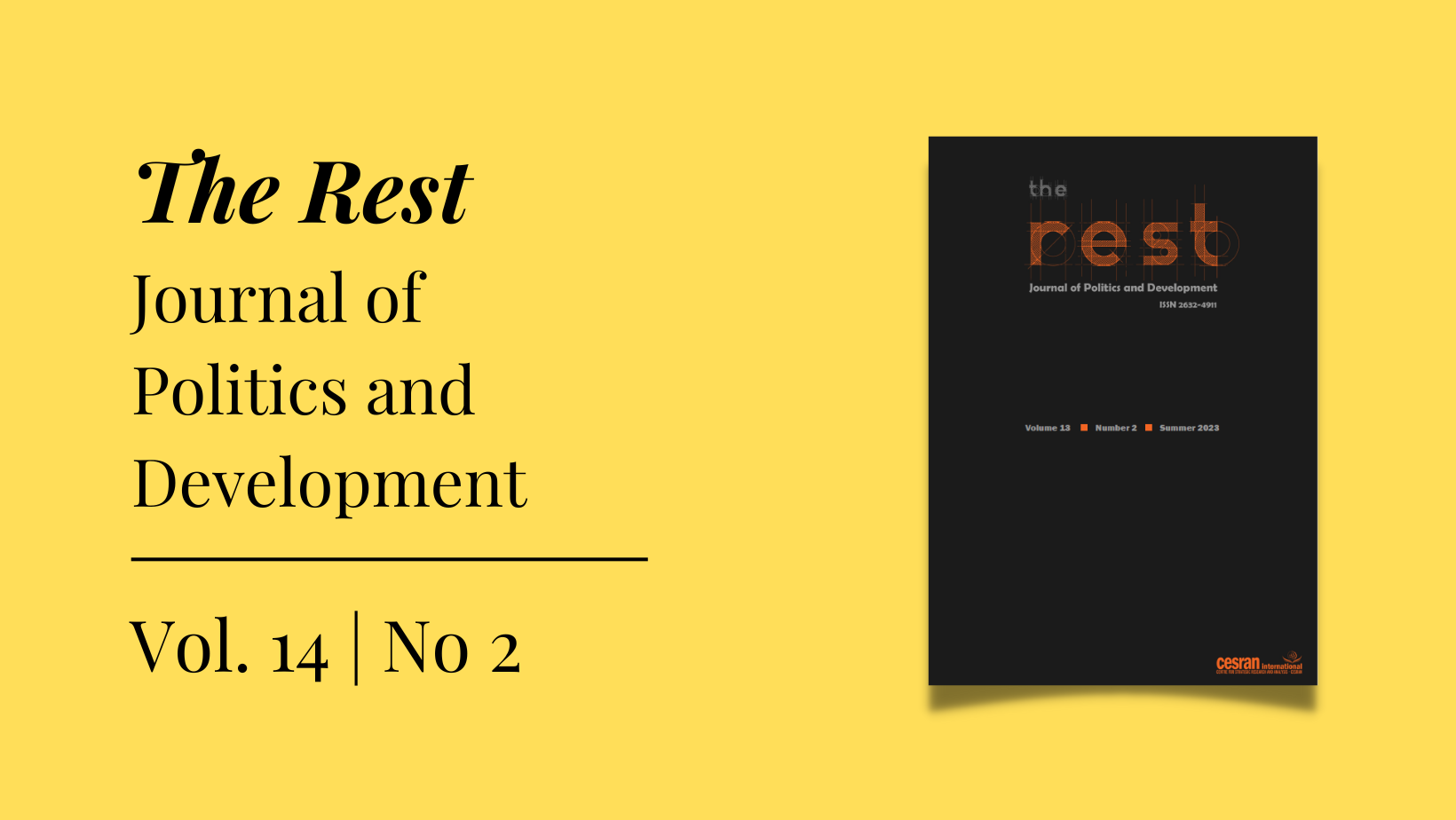 The 28th Issue of The Rest: Journal of Politics and Development is Out Now!